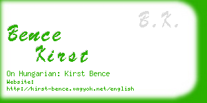 bence kirst business card